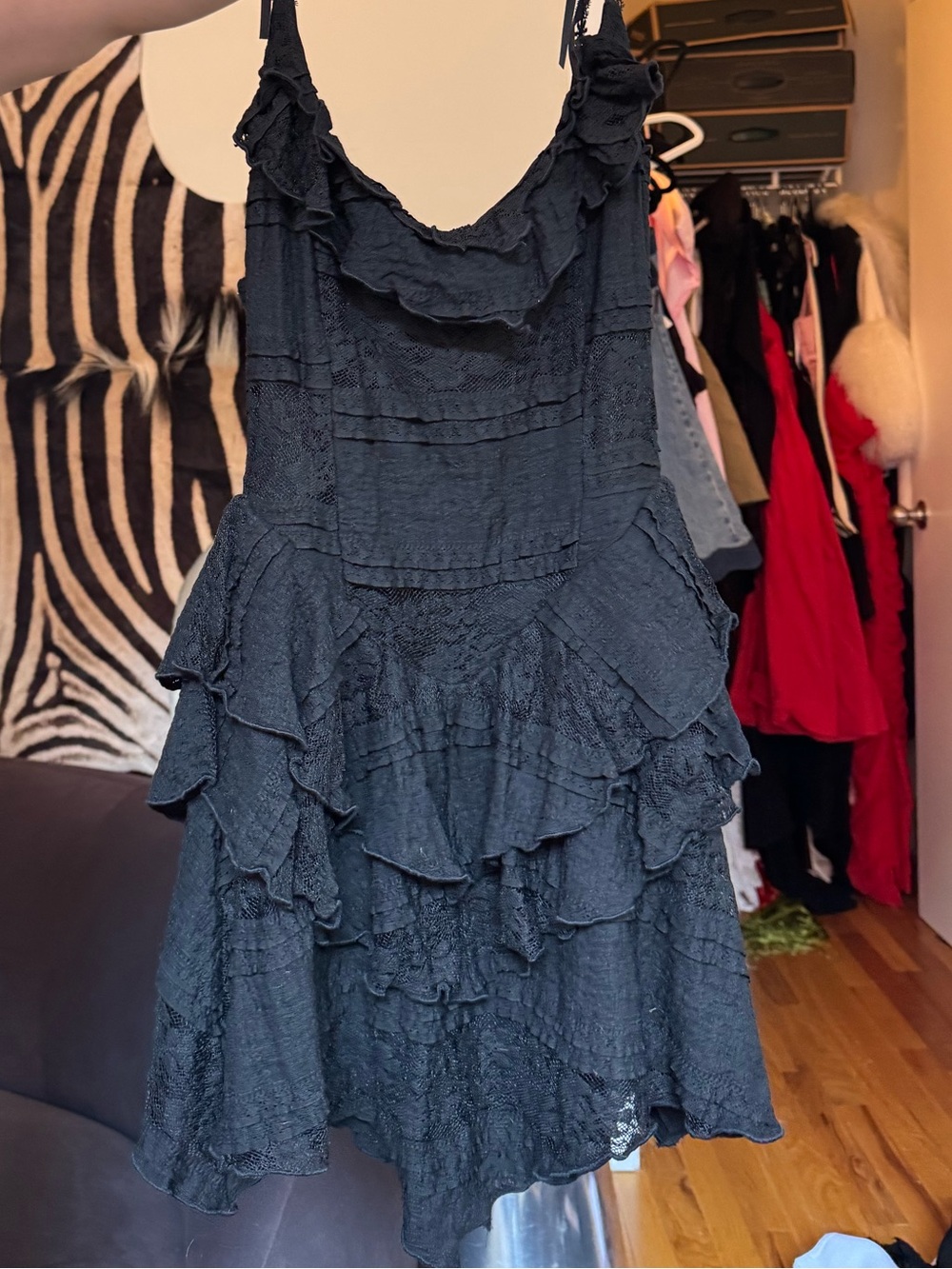 Black Ruffled Sundress - Elegant Tiered Mini Dress